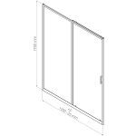 Fa�ade napa - fa�ade coulissante 120x195x0, 6cm - verre tremp� - finitions noir