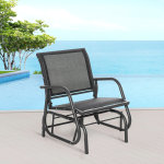 Fauteuil  bascule de jardin rocking chair design contemporain acier textilne noir