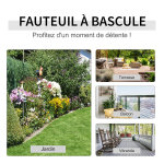 Fauteuil  bascule rocking chair bandes  bascule caoutchouc butes porte - gobelet assise dossier  ...