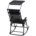 Fauteuil � bascule rocking chair pliable de jardin dim. 105l x 64l x 125h cm t�ti�re + pare - soleil ...