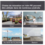 Fauteuil cocon oeuf sur pied design dim. 101l x 89l x 156h cm coussin beige dhoussable grand confort ...