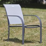 Fauteuil extérieur alu gris perle ozalide Fauteuil extérieur alu gris perle ozalide
