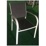Fauteuil de jardin aluminium et textil�ne gris et noir