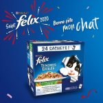Felix tendres effiles en gelee - viandes et poissons avec legumes - sachets fraicheur pour chat adulte ...