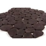 Feuille 300x300 galets rectifis noir brillant