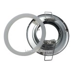 Fixation spot salle de bain etanche blanc pour ampoule halogene ou led ip44