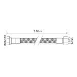 Flexible inox pour bouteille butane ou propane - long 2 mètres - durée illimitée Flexible inox pour bouteille butane ou propane - long 2 mètres - durée illimitée