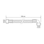 Flexible sanitaire inox - dn8 - long 100cm - coudé f15 / 21 - droit f15 / 21 Flexible sanitaire inox - dn8 - long 100cm - coudé f15 / 21 - droit f15 / 21
