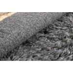 Flokati en laine - couvre - lit, plaid gris 130x150 cm