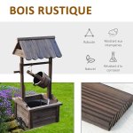 Fontaine de jardin d'ornement - puit de jardin - dim. 57l x 50l x 112h cm - pompe  eau submersible incluse ...