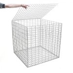 Gabion en kit - 100 cm x 100 cm x 100 cm maille rectangulaire 50 mm x 100 mm (agrafes)