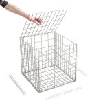 Gabion en kit - 50 cm x 50 cm x 50 cm maille rectangulaire 50 mm x 100 mm (agrafes)