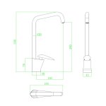 Galet mitigeur lavabo bec haut blanc chrome poign�e fa�on pierre