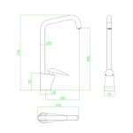 Galet mitigeur lavabo bec haut chrome poign�e fa�on pierre
