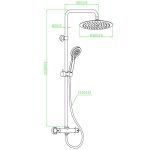 Goia colonne de douche chrome avec thermostatique Goia colonne de douche chrome avec thermostatique