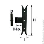 Gond tableau acier prépeint, h. 235x diam. 14 mm Gond tableau acier prépeint, h. 235x diam. 14 mm