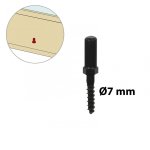 Goujon acier prpeint, h. 65 x l. 10 x p. 10 mm