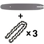 Guide 12 pouces (30 cm) avec lot de 3 chanes 44 maillons pour multifonction 4 en 1 et outil sur perche ...