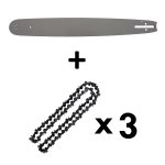 Guide 18 pouces (45 cm) avec lot de 3 chanes 72 maillons pour trononneuse