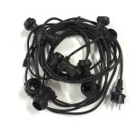 Guirlande 10, 6 m - 10 douilles b22 cable rond noir ip44 Guirlande 10, 6 m - 10 douilles b22 cable rond noir ip44