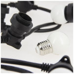 Guirlande guinguette led noire, x10 ampoules rvb e27 incluses, 5m extensible