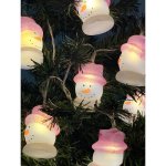 Guirlande led  pile bonhomme de neige 1m80 ip20 10 led - blanc chaud - silamp