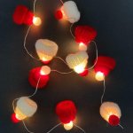 Guirlande led  piles mini bonnet de nol 1m40 ip20 10 led - rouge ; blanc - silamp