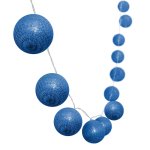 Guirlande lumineuse boule coton mimy blue bleu coton 3. 80m