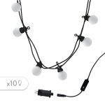 Guirlande lumineuse guinguette led party milky noir caoutchouc 6. 50m