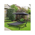 Hamac jardin mtal   salvador  avec para - soleil - gris