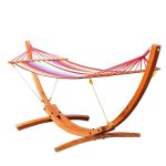 Hamac de jardin avec support en bois hamac sur pied 1 personne charge max. 120 kg Hamac de jardin avec support en bois hamac sur pied 1 personne charge max. 120 kg