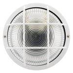 Hublot rond 60w avec grille ip44 e27 classe ii blanc