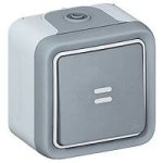 Interrupteur lumineux �tanche plexo complet saillie - gris