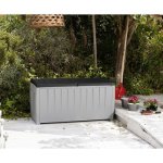 Keter coffre de jardin avec assise 340l - gris et anthracite