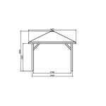 Kiosque pavilion modular s7712 3. 47x3. 47 m