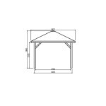 Kiosque pavilion modular s7714 6. 29x3. 47 m