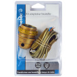 Kit adaptateur bouteille équipé e27 or Kit adaptateur bouteille équipé e27 or