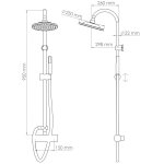 Kit barre de douche col de cygne et mitigeur remi - h95xl26cm - finition chrom