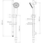Kit barre de douche  douchette 5 fonctions tallia - h50cm - finition chrom