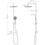 Kit barre de douche avec mitigeur come - h120, 5xl34cm - finition chrom