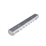 Kit caniveau standard 1000x130x75mm clipsable gris + grille anti - talon b125
