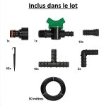 Kit complet d'arrosage goutte - à - goutte avec tuyau de 50 mètres Kit complet d'arrosage goutte - à - goutte avec tuyau de 50 mètres