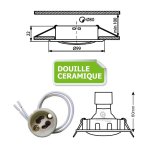 Kit complete de 10 spots encastrable chrome mat orientable marque kanlux avec gu10 led 5w blanc froid ...