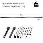 Kit de porte coulissante systme galandage pour porte d'une paisseur de 35 - 45 mm et largeur max. 1 ...