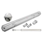 Kit de rglette led tanche + tube non lumineuse led 60cm t8 10w - blanc neutre 4000k - 5500k - silamp ...