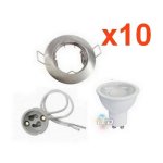 Kit spot led gu10 encastrable avec ampoule led 8w (pack de 10) - blanc neutre 4000k - 5500k - silamp Kit spot led gu10 encastrable avec ampoule led 8w (pack de 10) - blanc neutre 4000k - 5500k - silamp