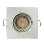 Kit spot led gu10 orientable carré blanc avec ampoule led 8w (pack de 10) - blanc chaud 2300k - 3500k ... Kit spot led gu10 orientable carré blanc avec ampoule led 8w (pack de 10) - blanc chaud 2300k - 3500k ...