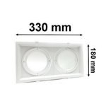 Kit support double ar111 encastrable orientable avec ampoules led 20w - blanc chaud 2300k - 3500k - silamp ...