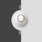 Kit support spot gu10 led rond blanc 120mm + vitre opaque avec ampoule led 6w - blanc froid 6000k - ...