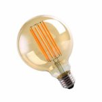 Kit suspension luminaire bronze bross� cylindrique avec ampoule e27 led filament 6w - silamp